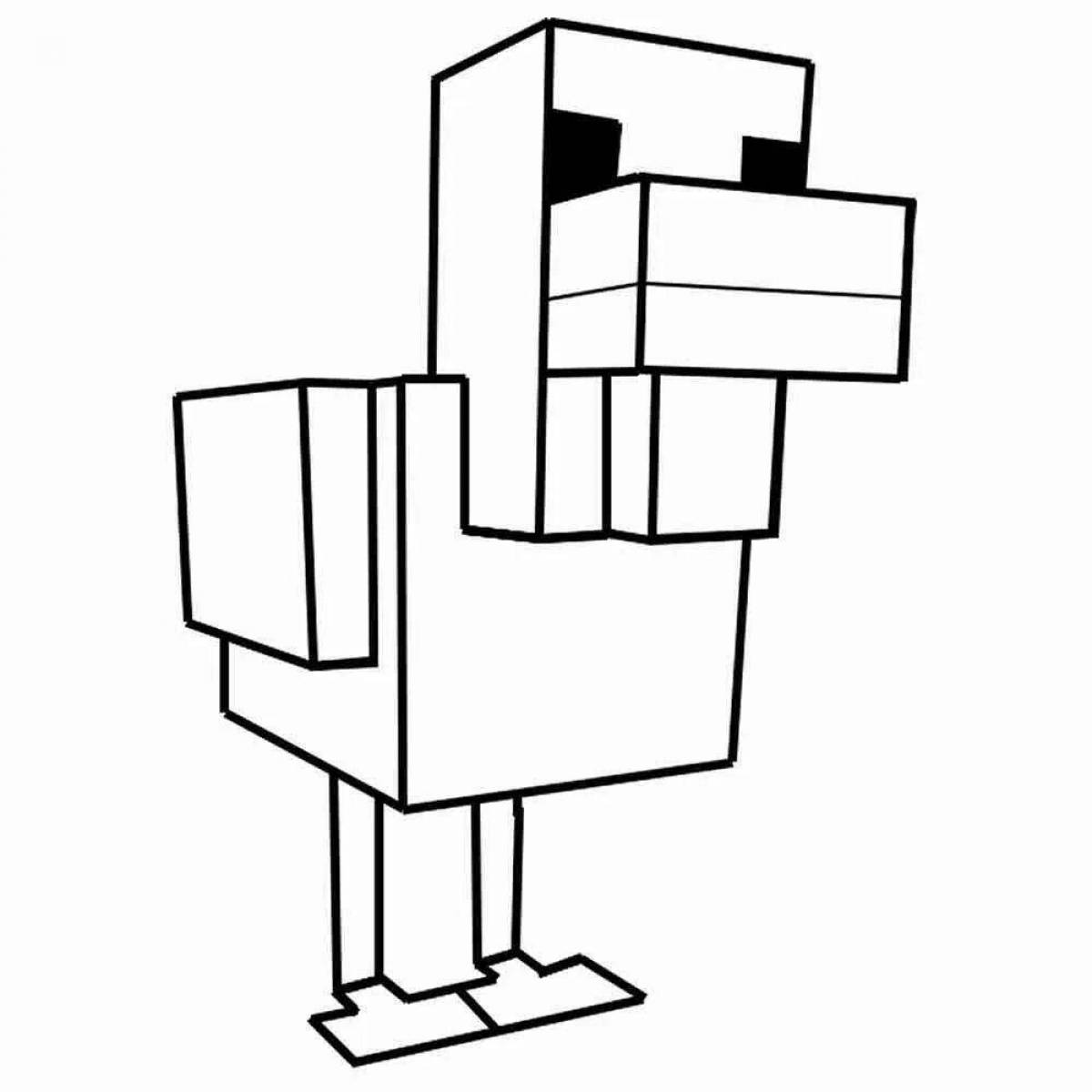 Exciting minecraft player coloring page