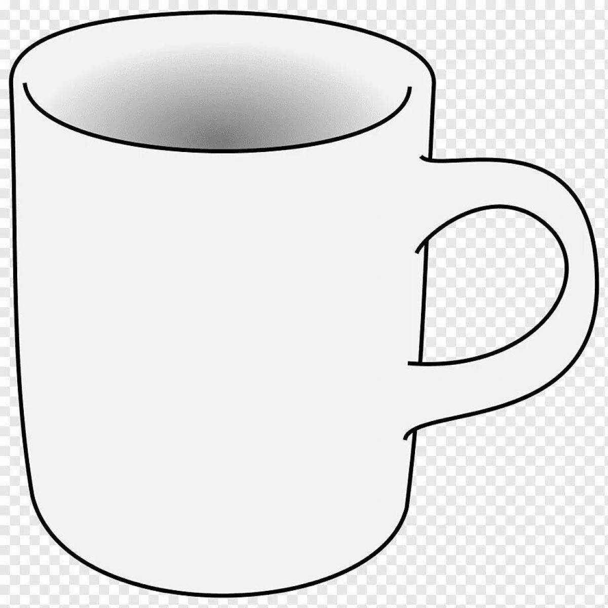 Sparkling cup pattern coloring page