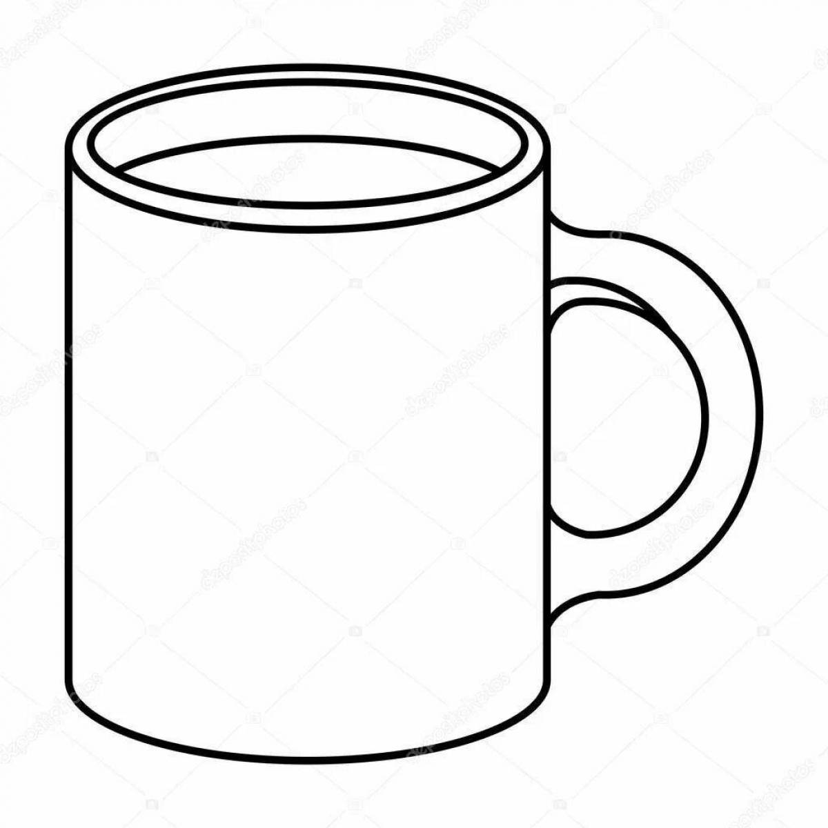 Bold cup coloring page
