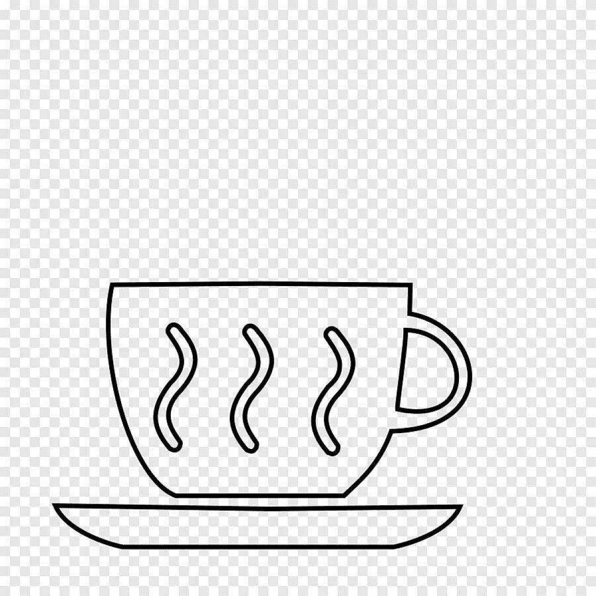 Coloring page with attractive cup pattern