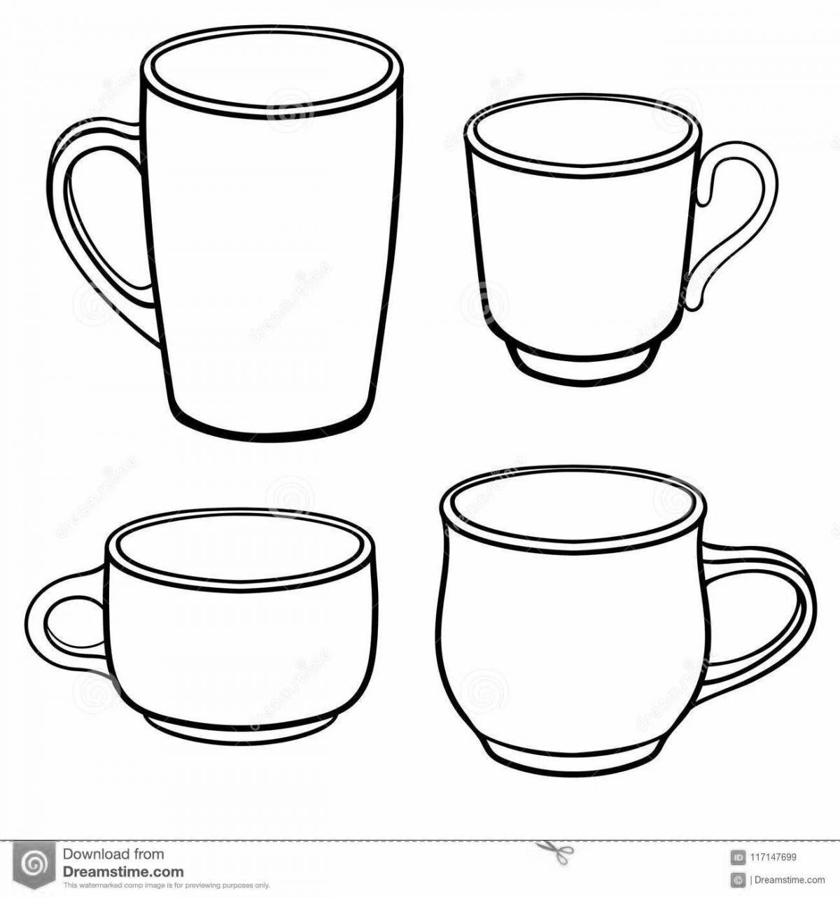 Intricate cup pattern coloring page