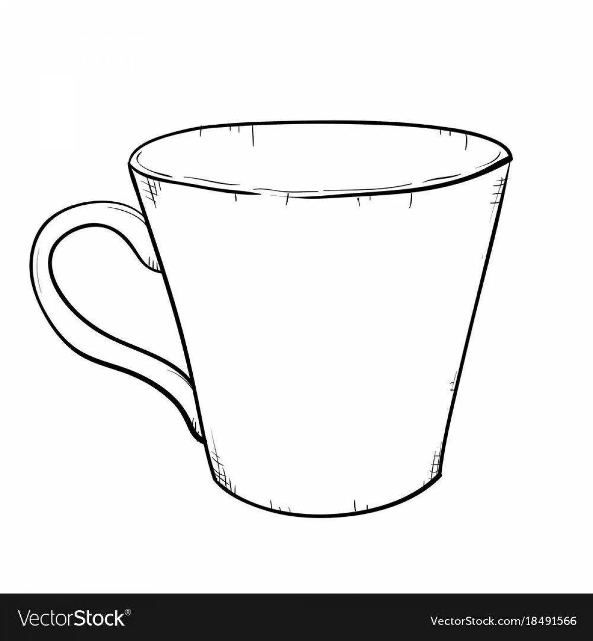 Coloring book intriguing cup