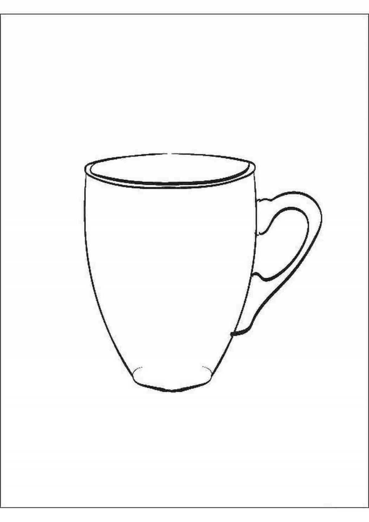 Увлекательная страница раскраски с рисунком чашки
