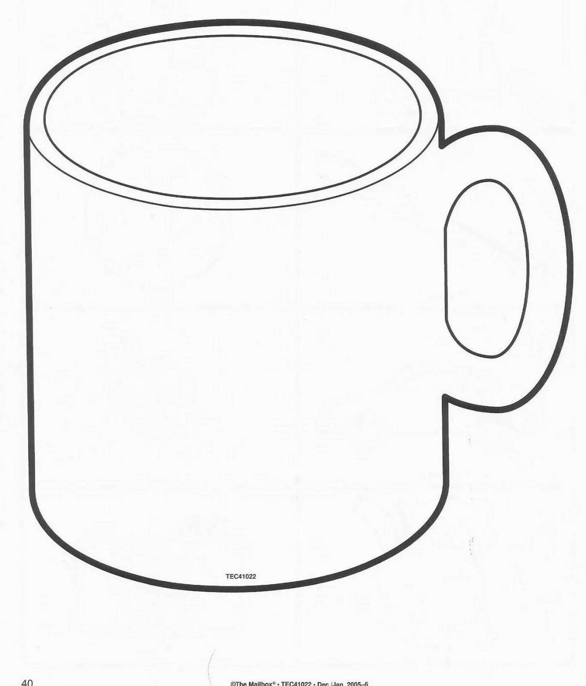 Cute cup coloring page