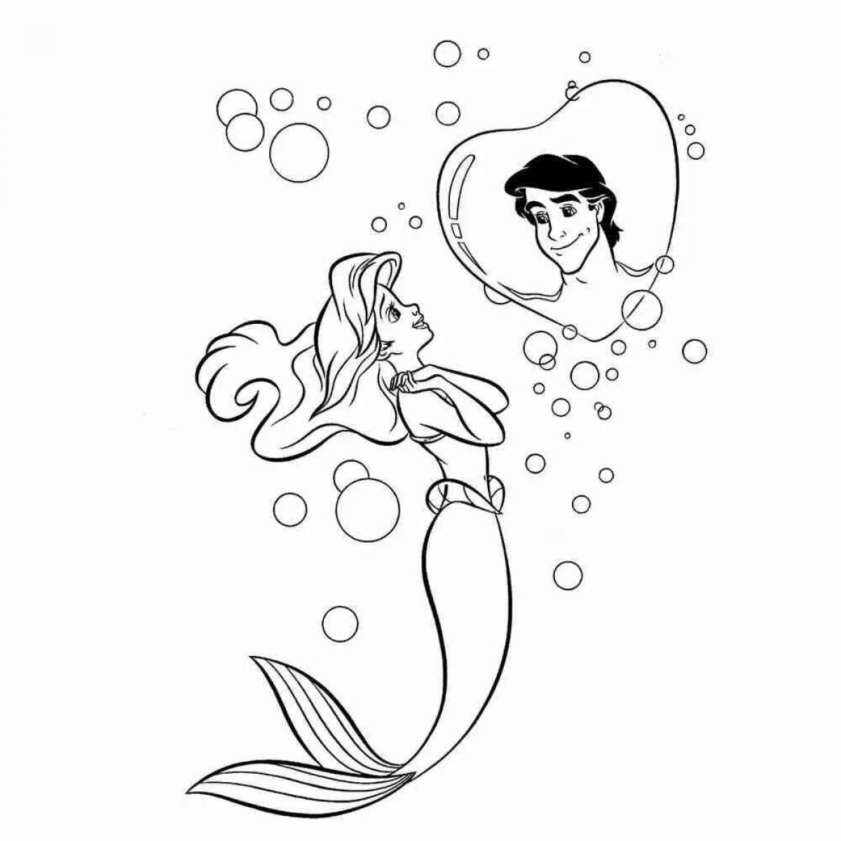 Dreamy mermaid princess coloring book