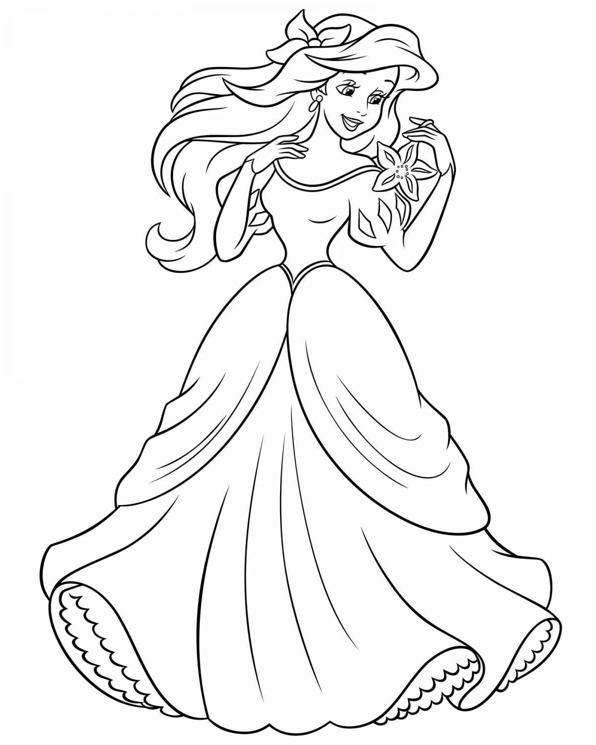 Fancy mermaid princess coloring book