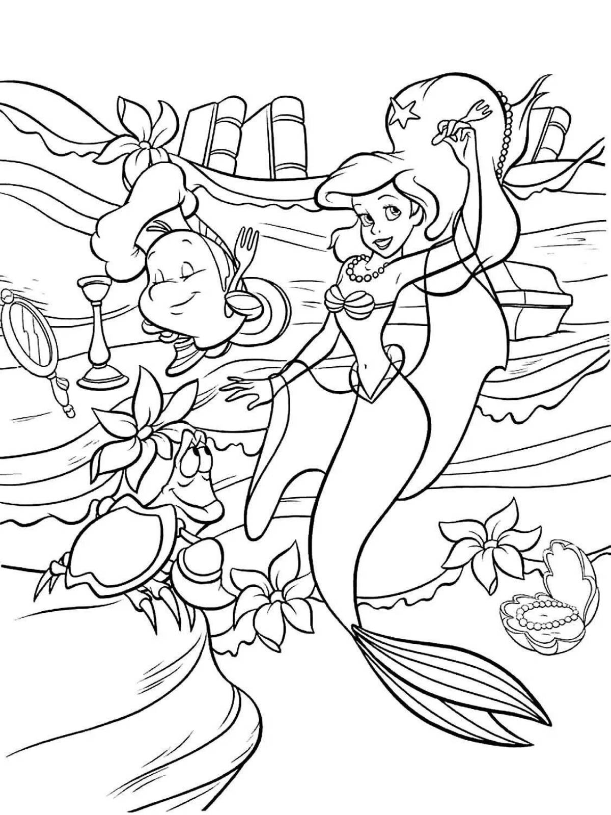 Perfect mermaid princess coloring