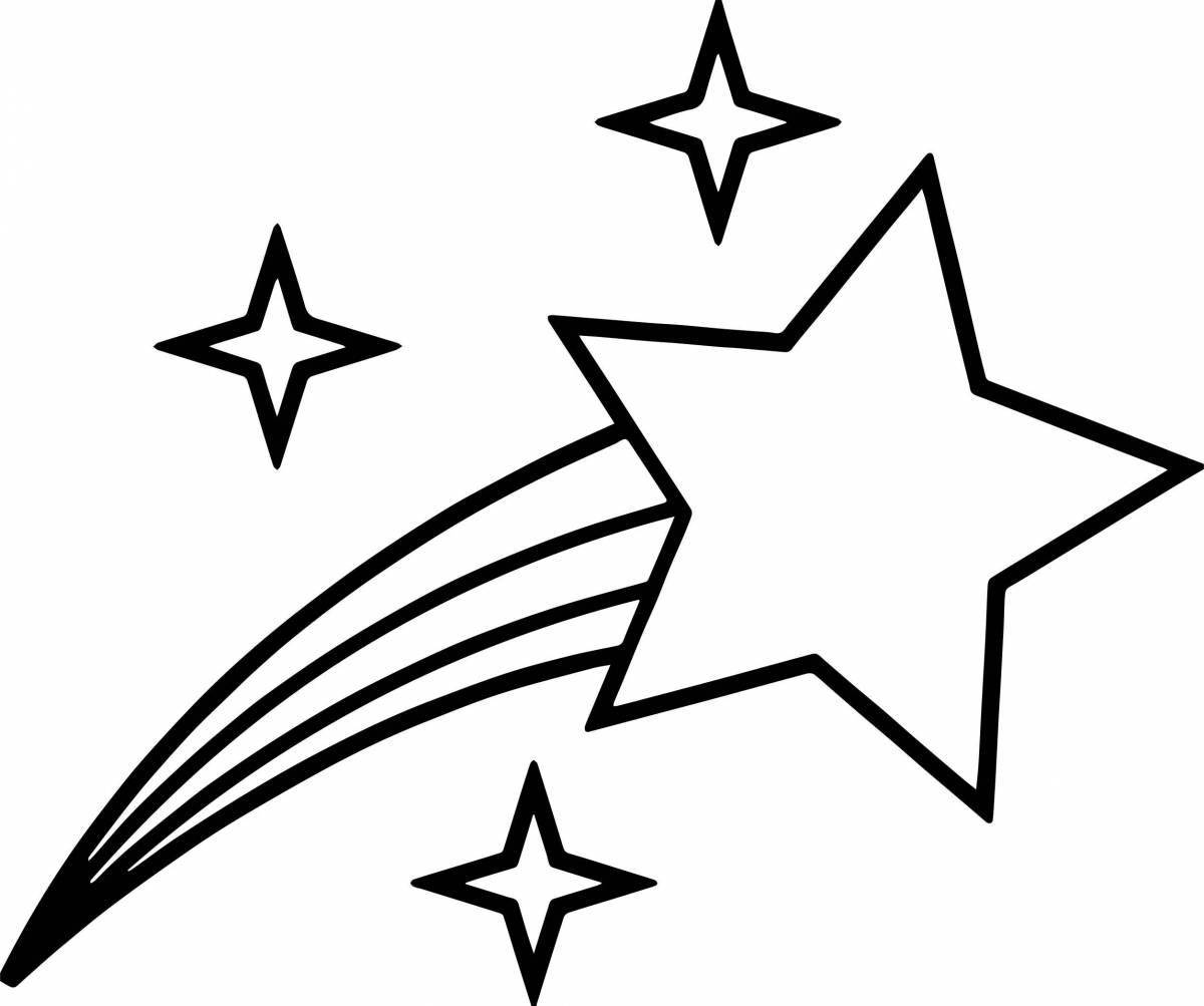 Glowing hero star coloring page