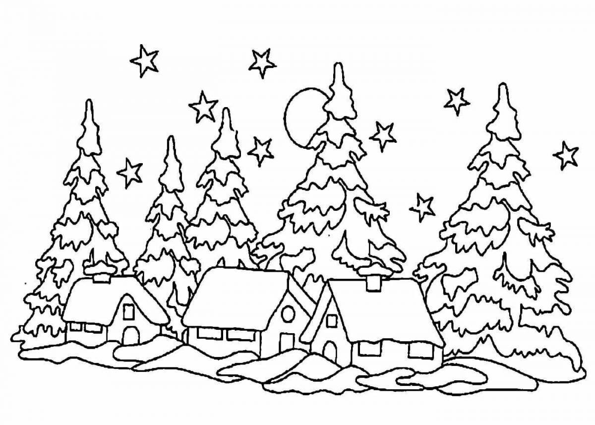 Majestic coloring Christmas stencils