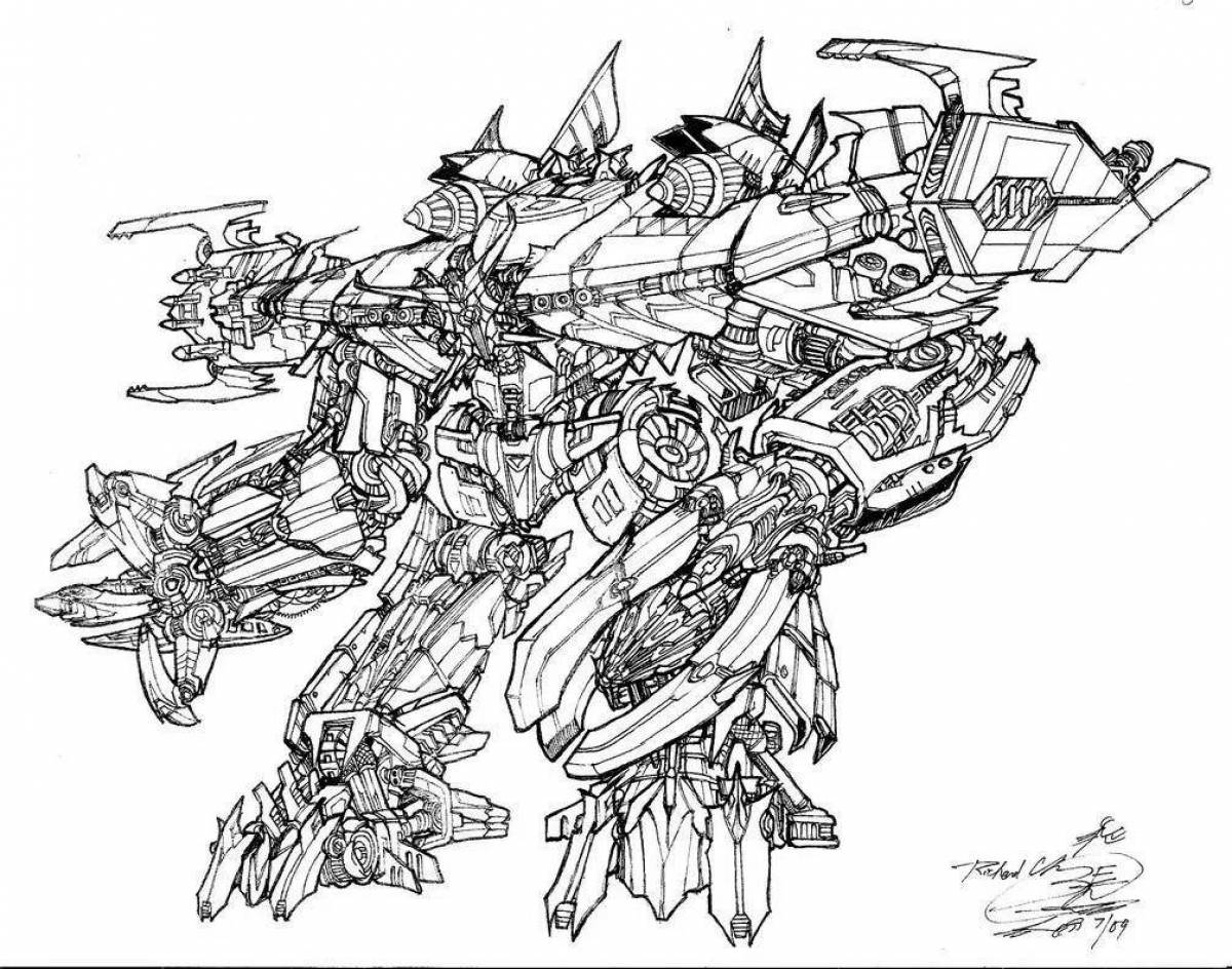 Coloring page joyful transformers