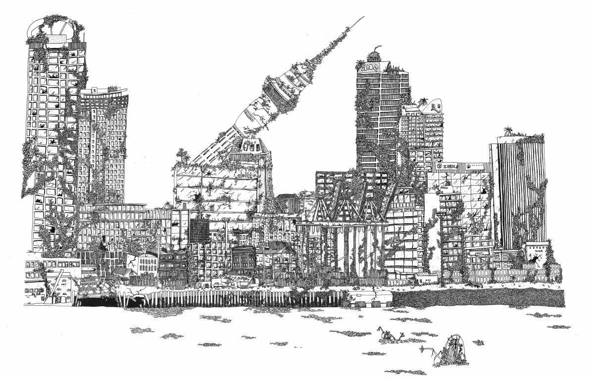 Destroyed destroyed houses