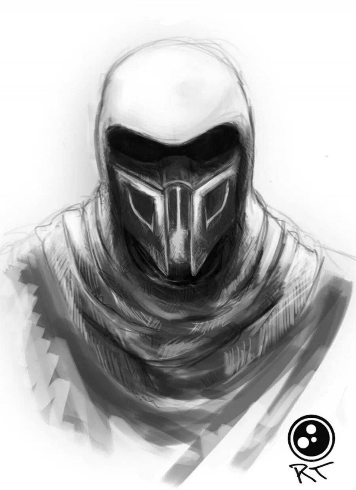 Luminous noob saibot coloring page