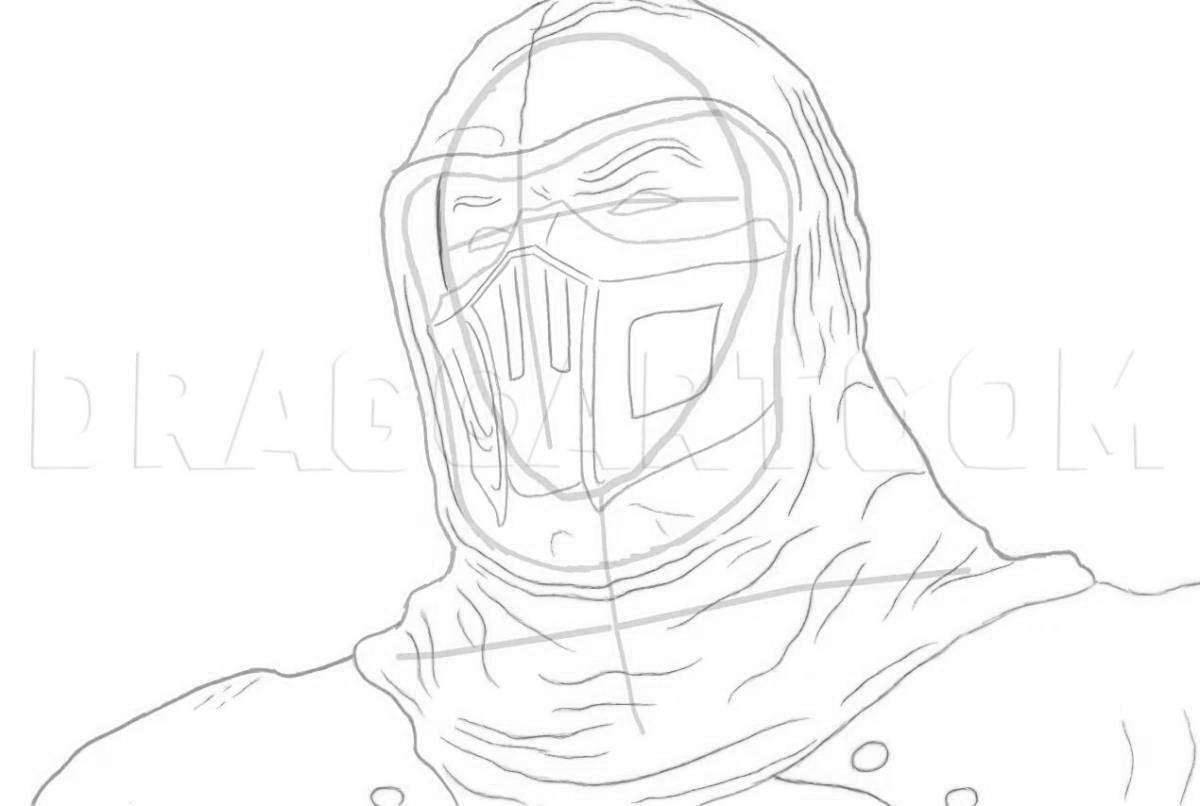 Distinctive noob saibot coloring page