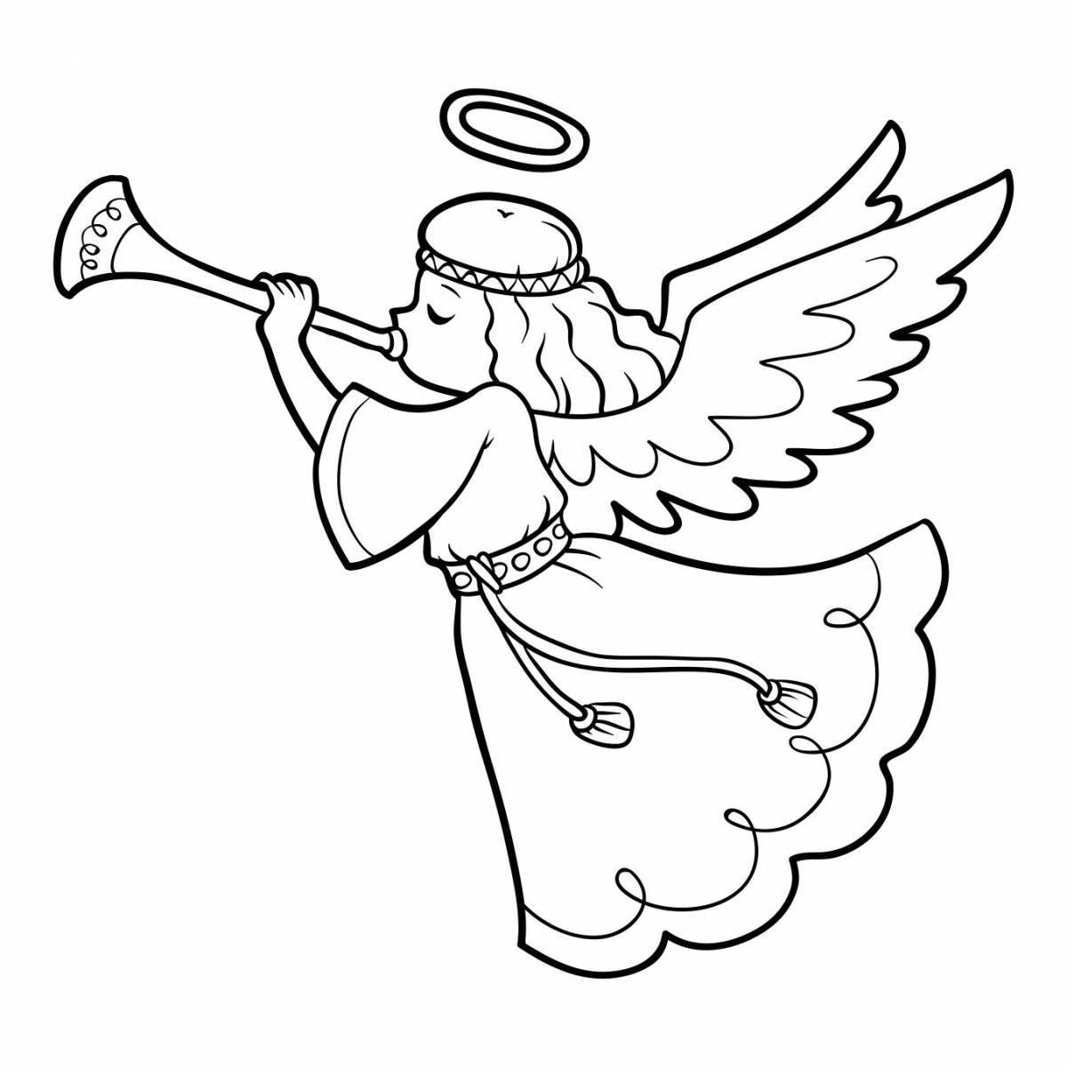Majestic Christmas angel coloring book
