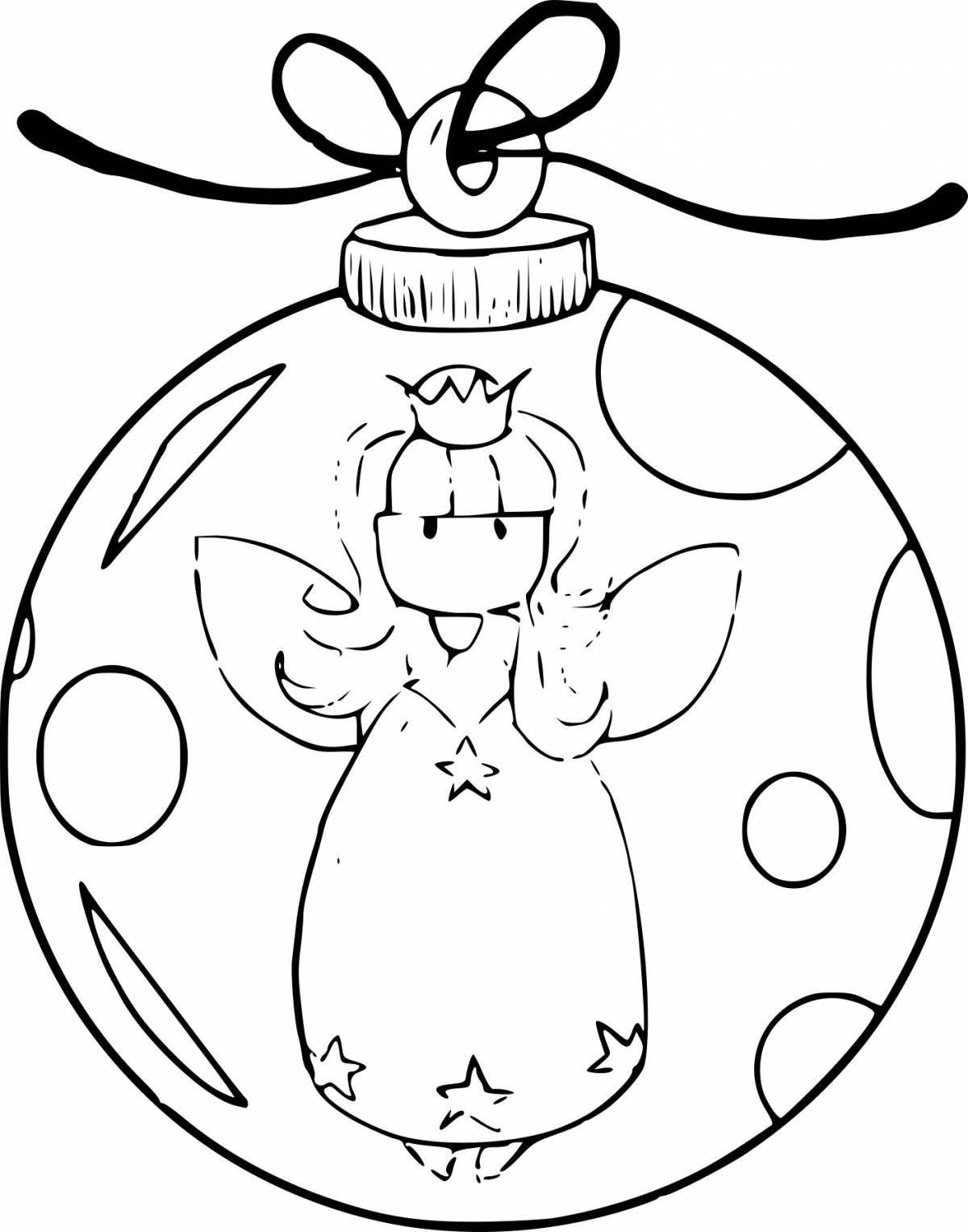 Coloring book magical Christmas angel