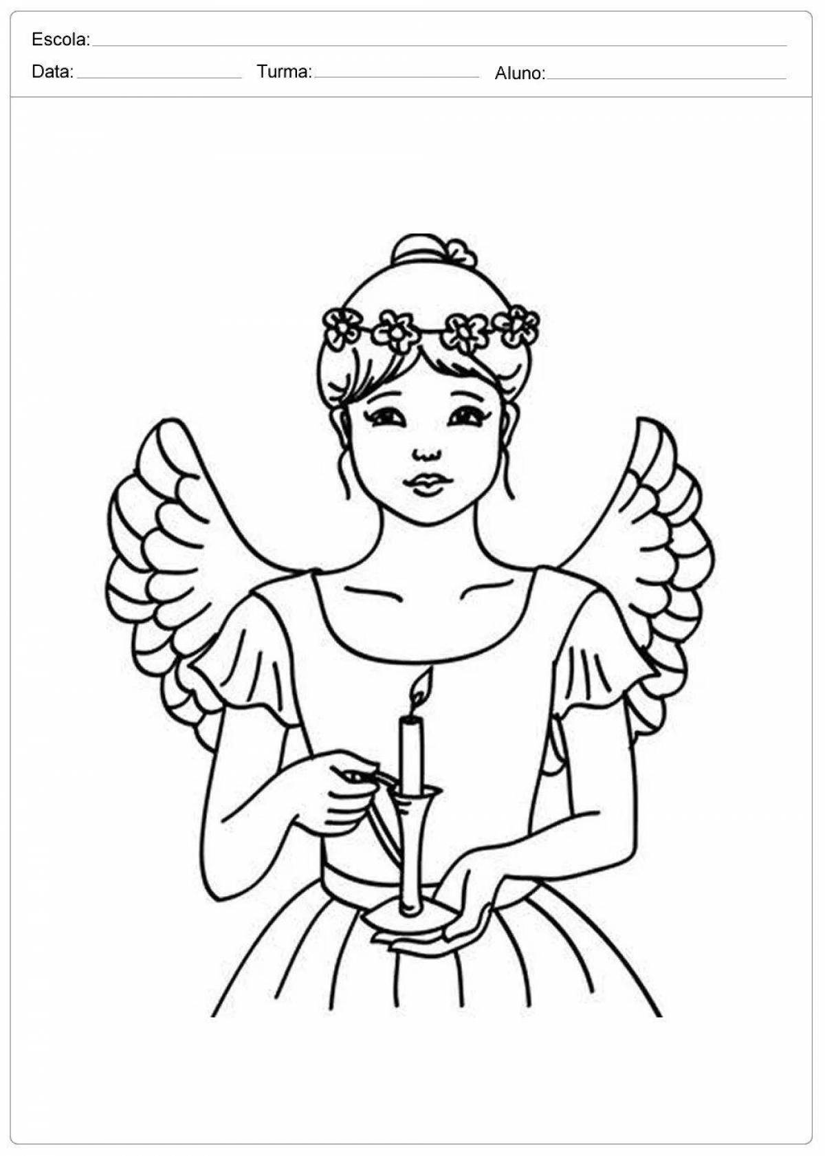 Christmas glitter angel coloring book