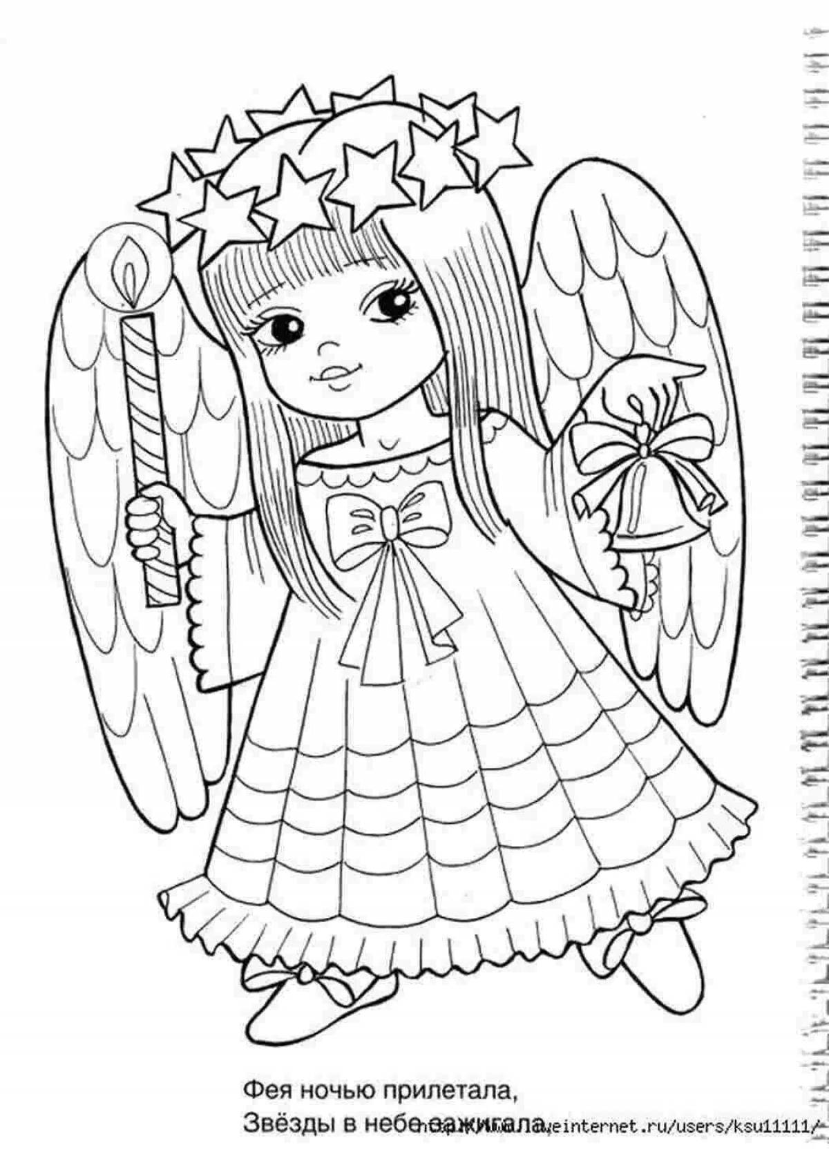 Gorgeous Christmas angel coloring book