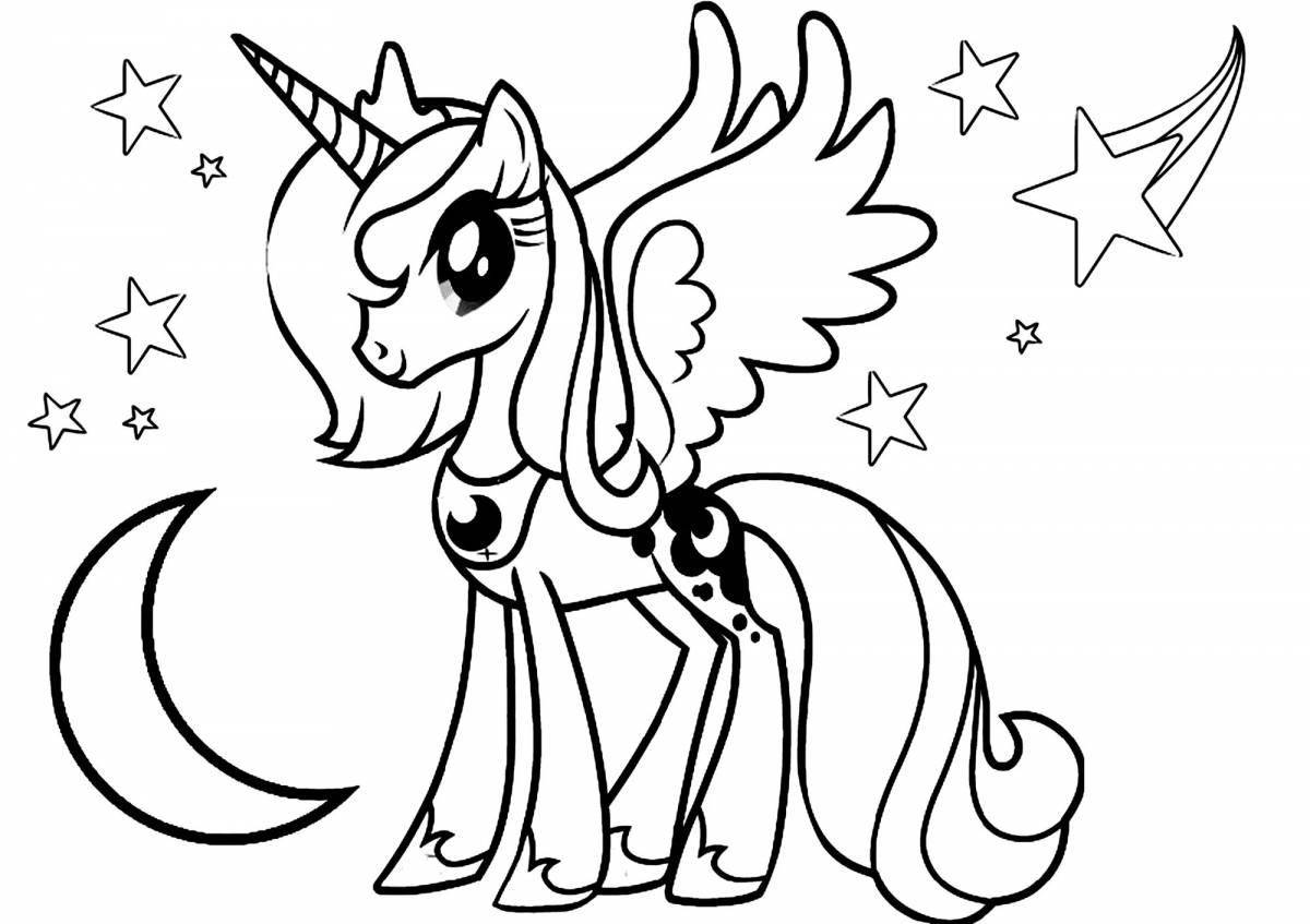 Charming coloring pony magical