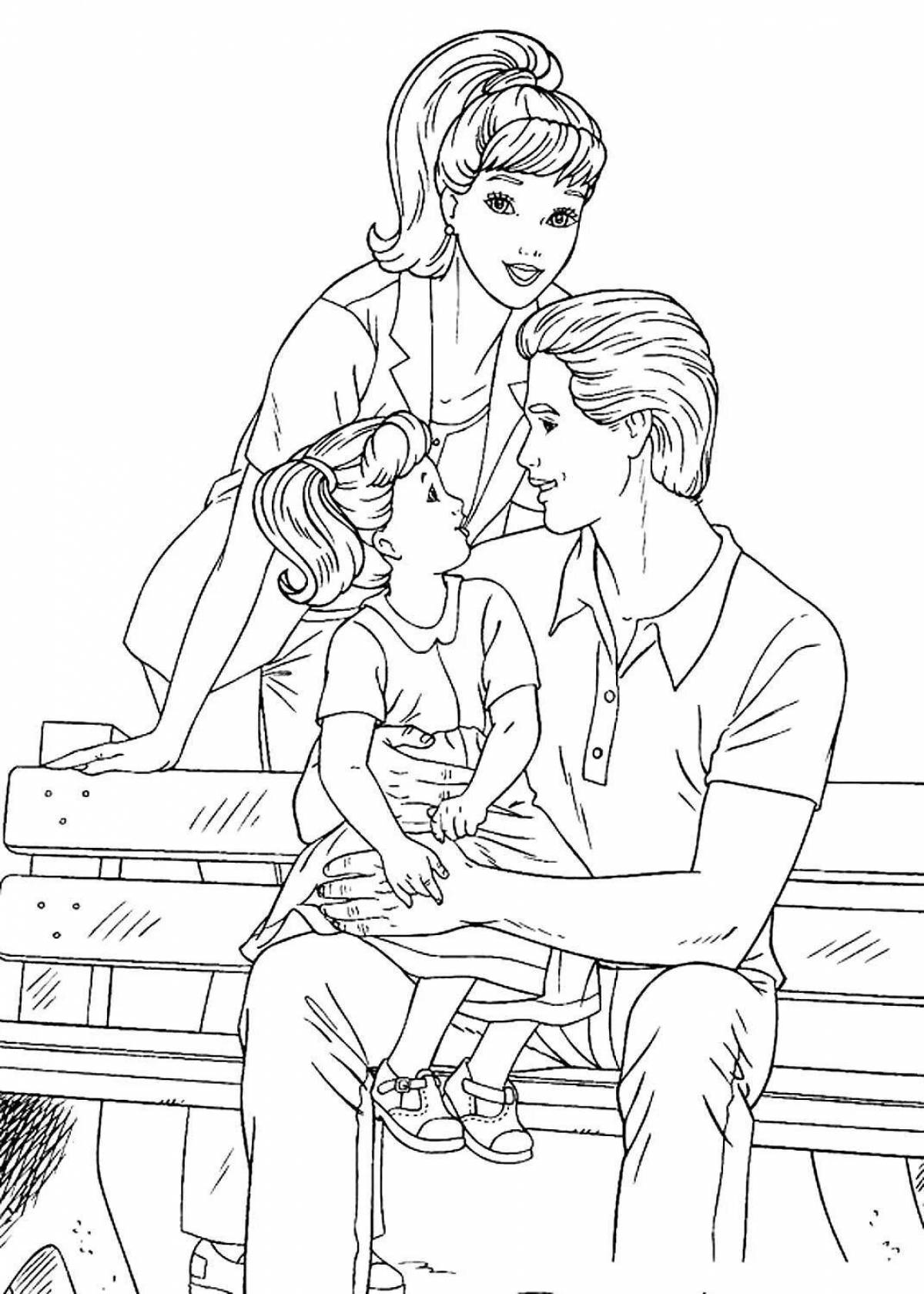 Adorable coloring photo of mom