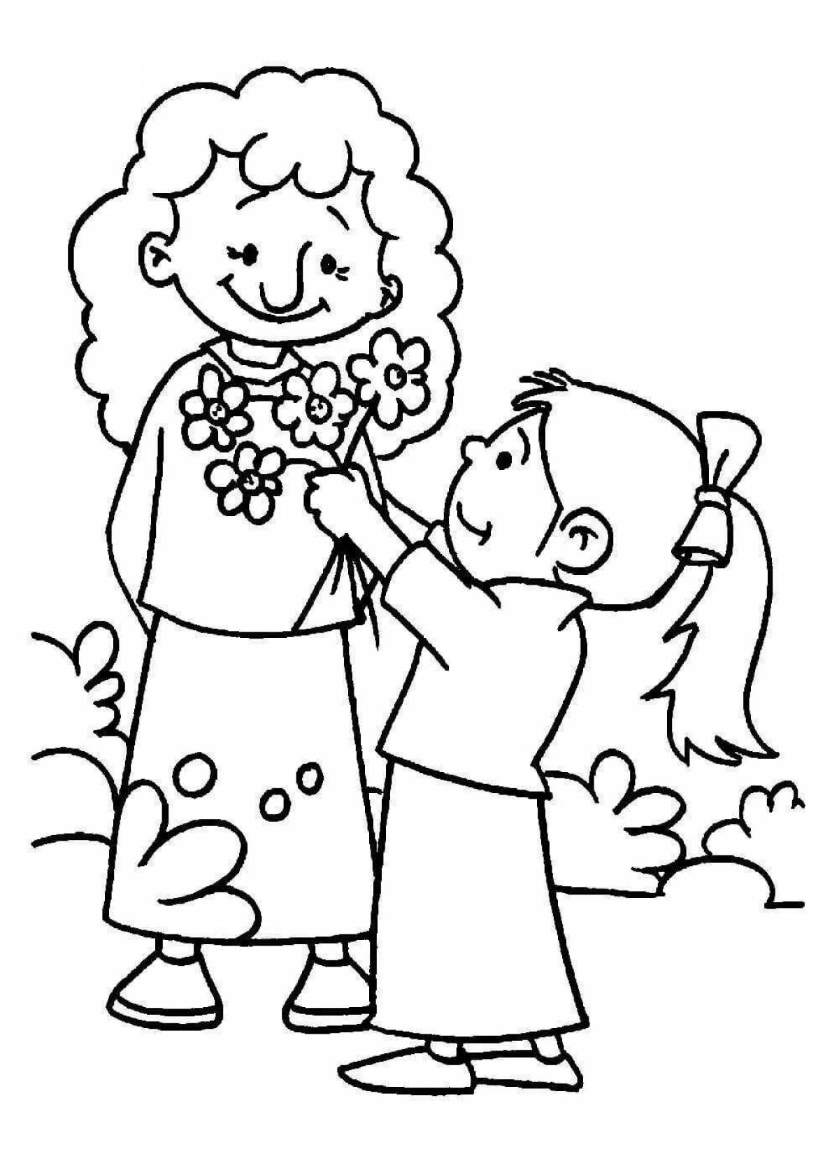 Blissful coloring page mom photo