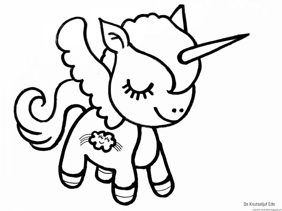 Happy doggy unicorn coloring page