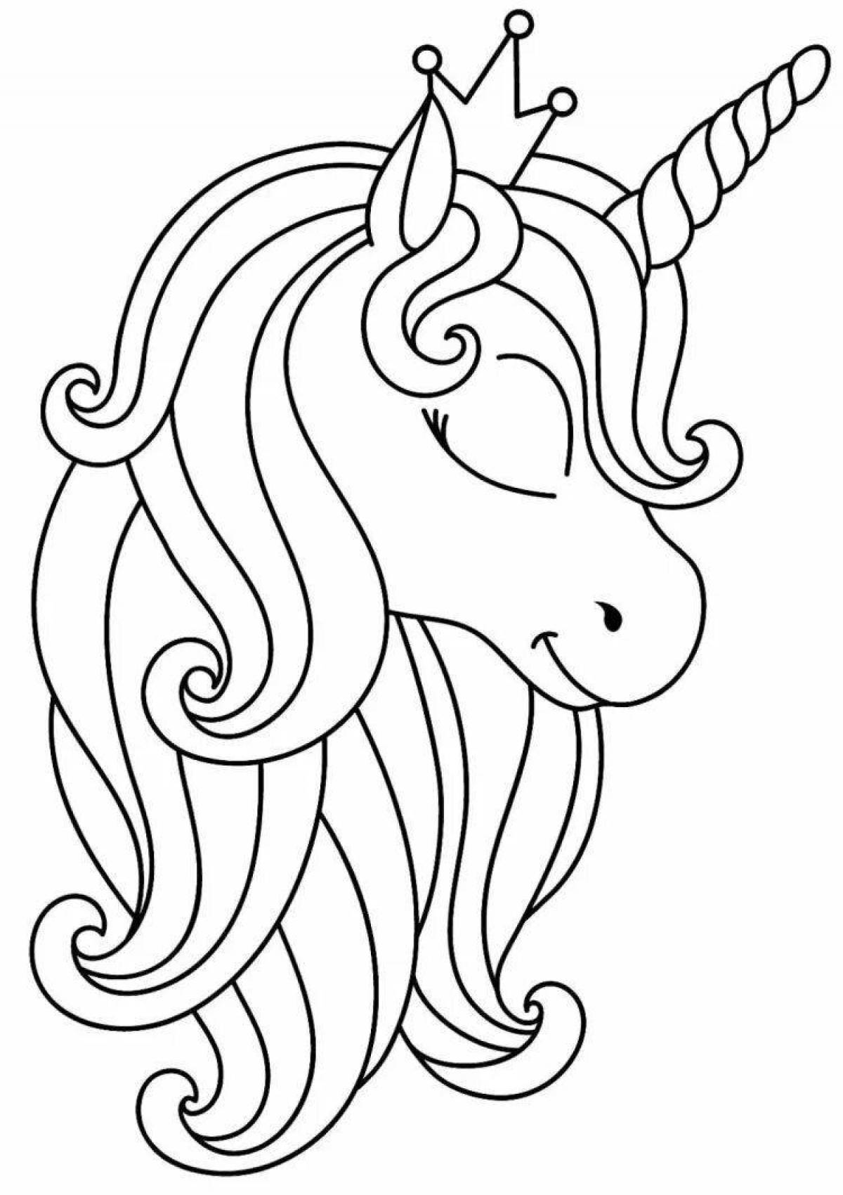 Coloring page happy unicorn dog
