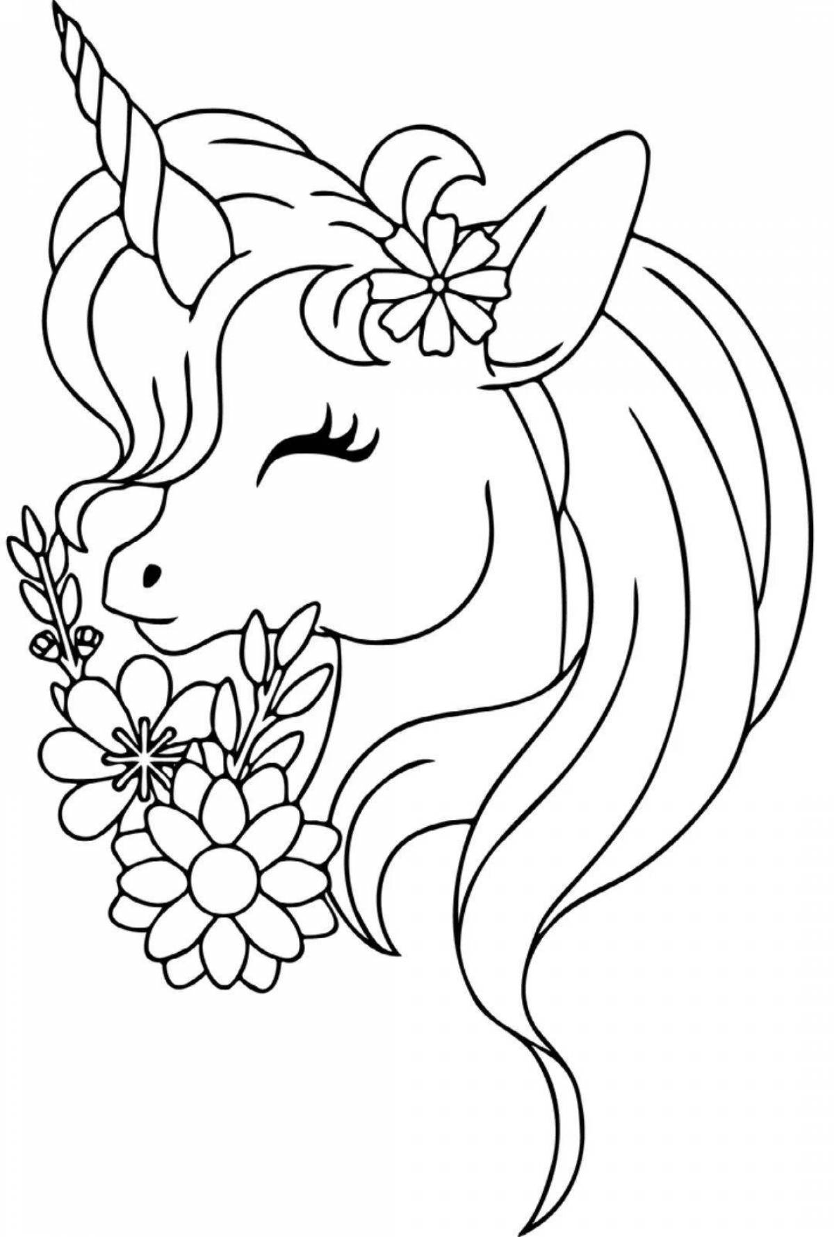 Splendid doggy unicorn coloring page