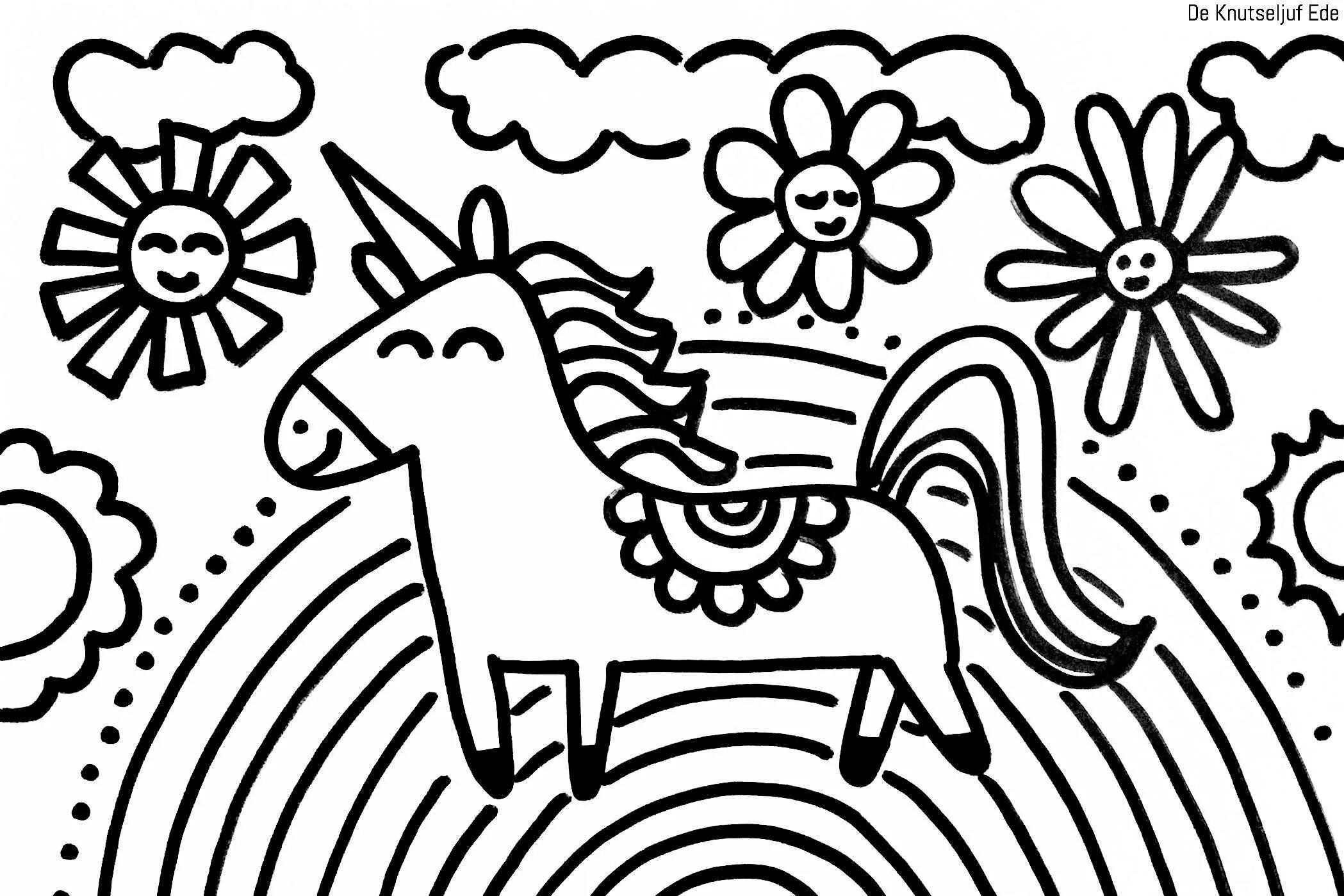 Fantastic unicorn dog coloring page