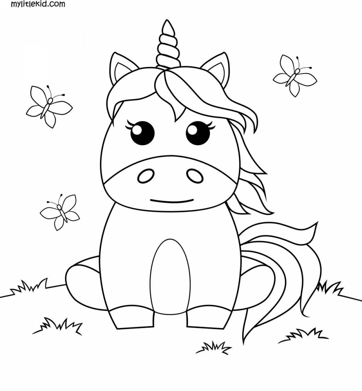 Glamorous unicorn dog coloring page