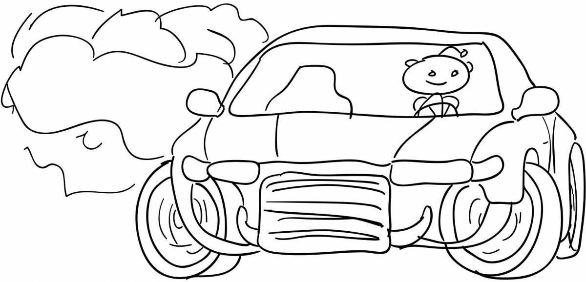 Coloring page dazzling drift cars