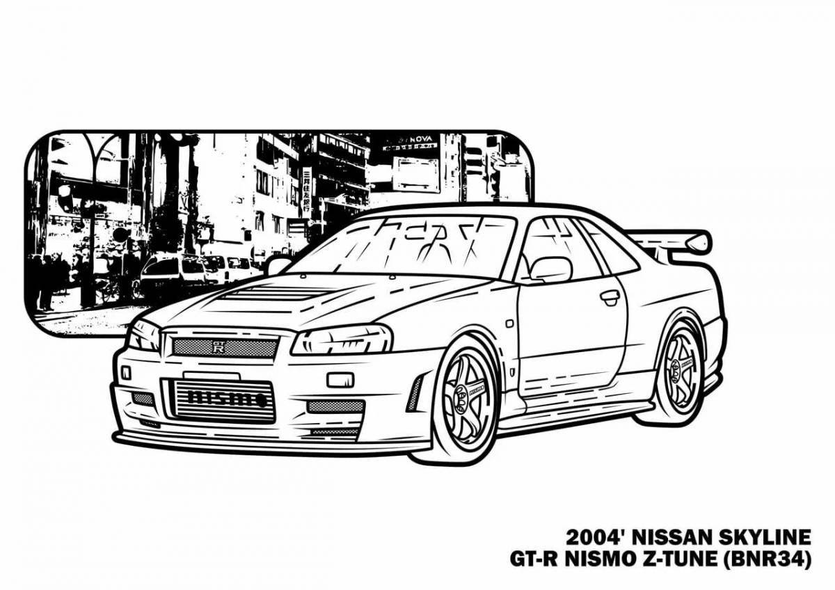 Great drift cars coloring book