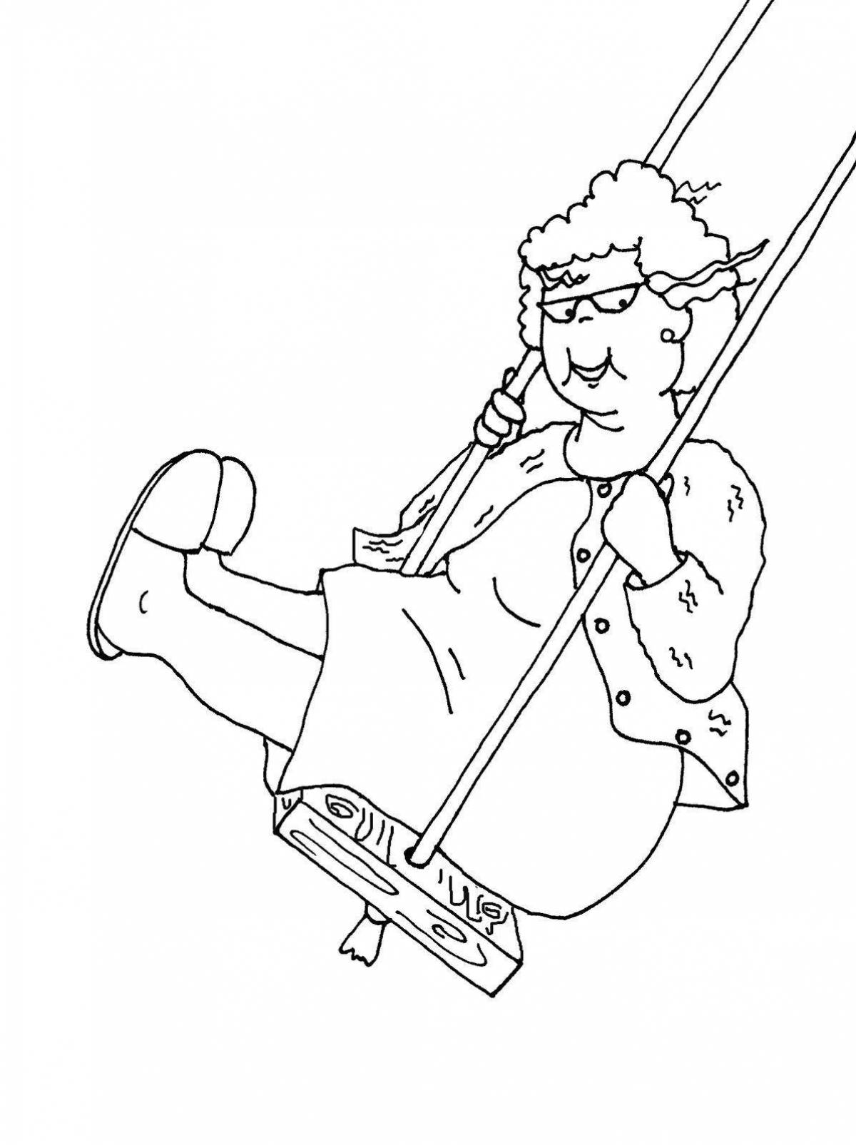 Funny grandparents coloring page
