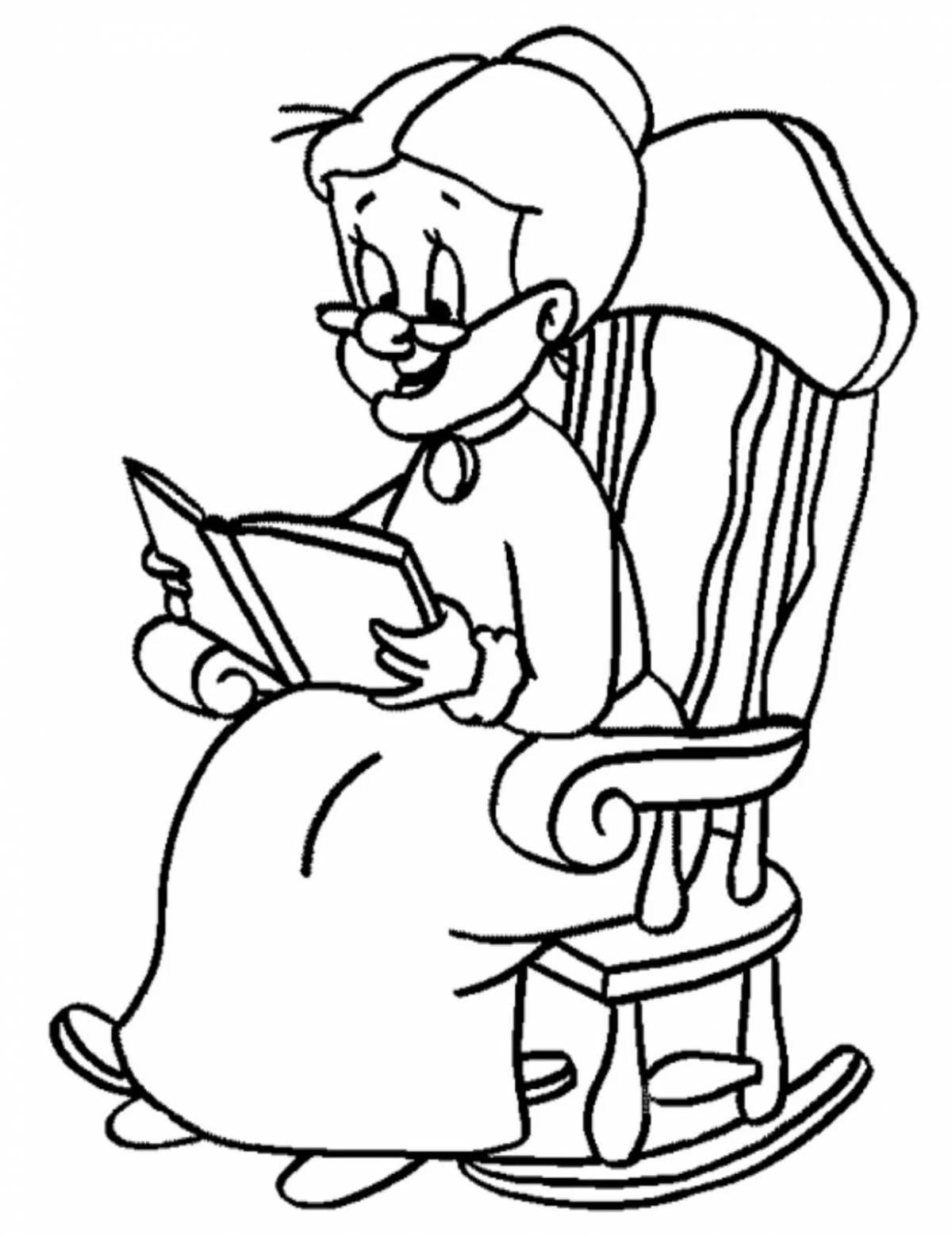 Animated grandparents coloring page