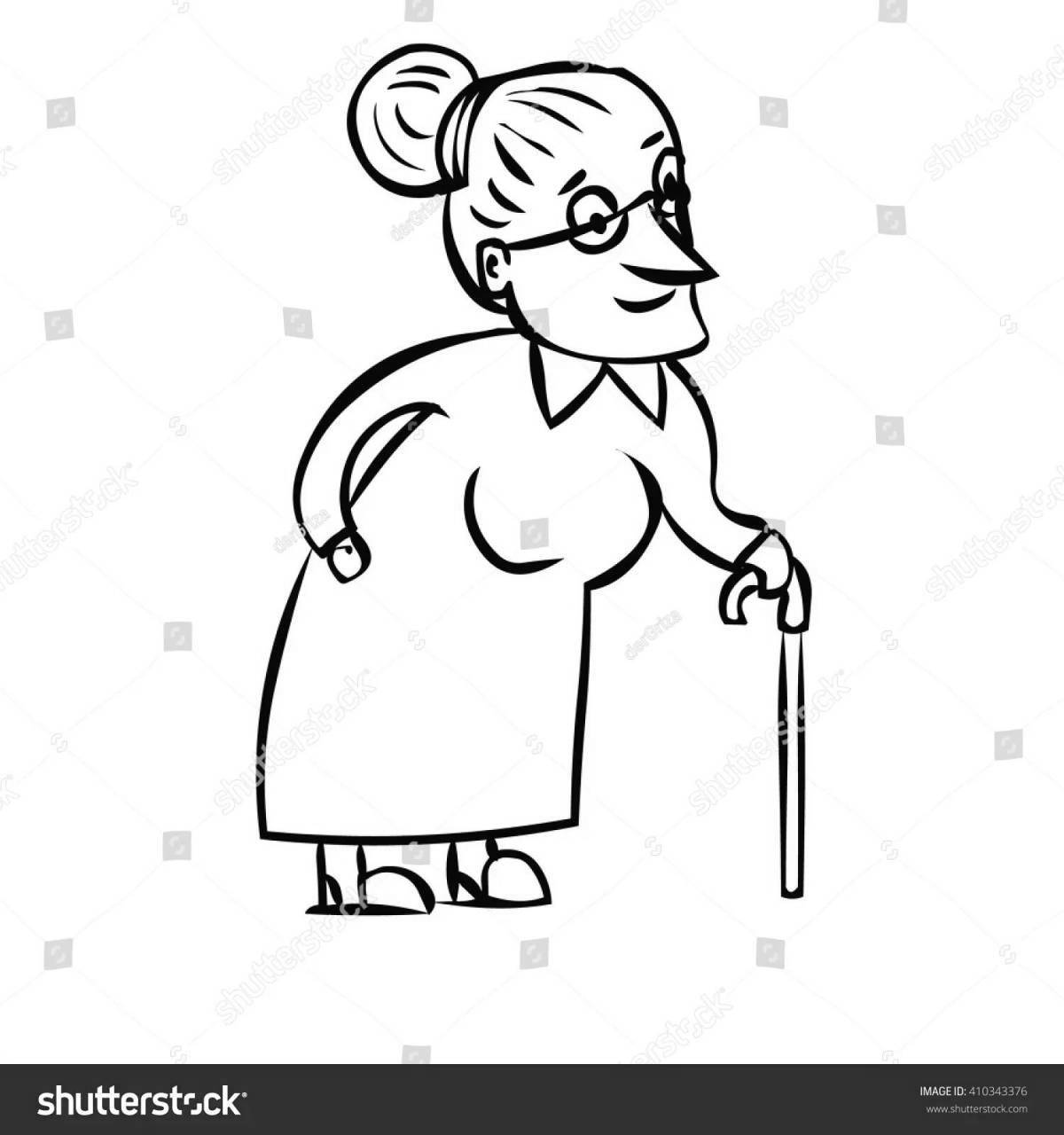 Glowing grandparents coloring page