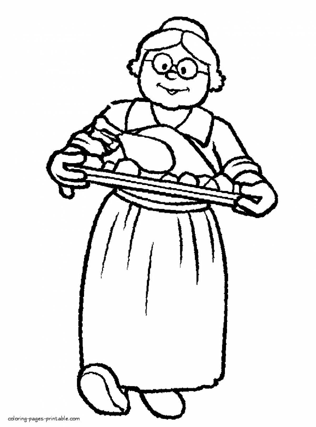 Coloring book noble grandfather grandmother