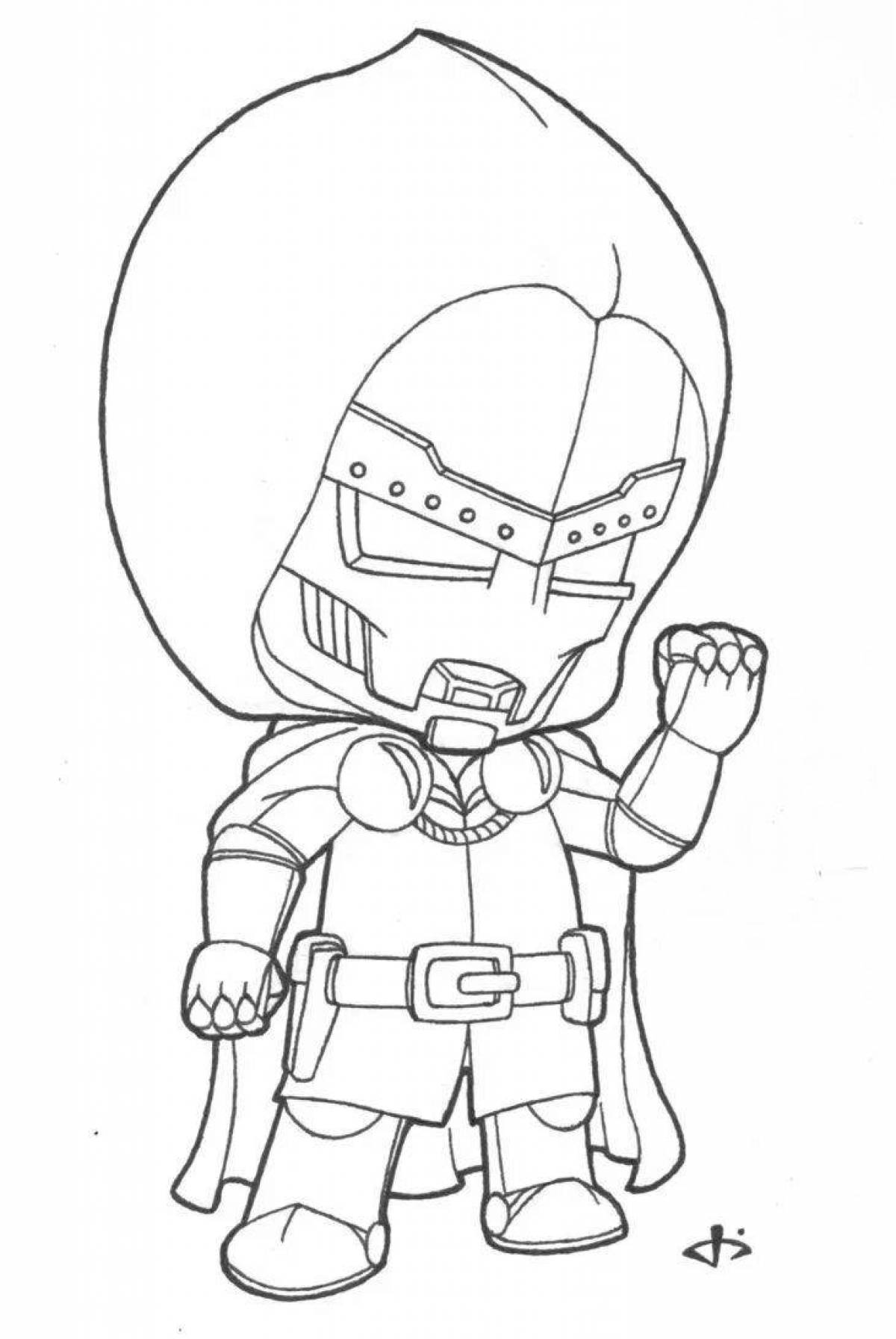 Colorful coloring book superheroes small