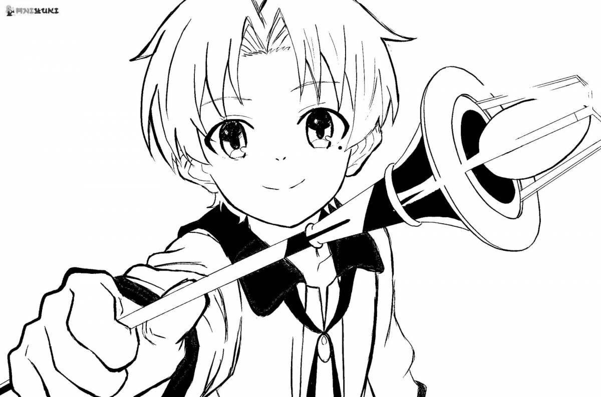 Photo Vibrant bw anime coloring page