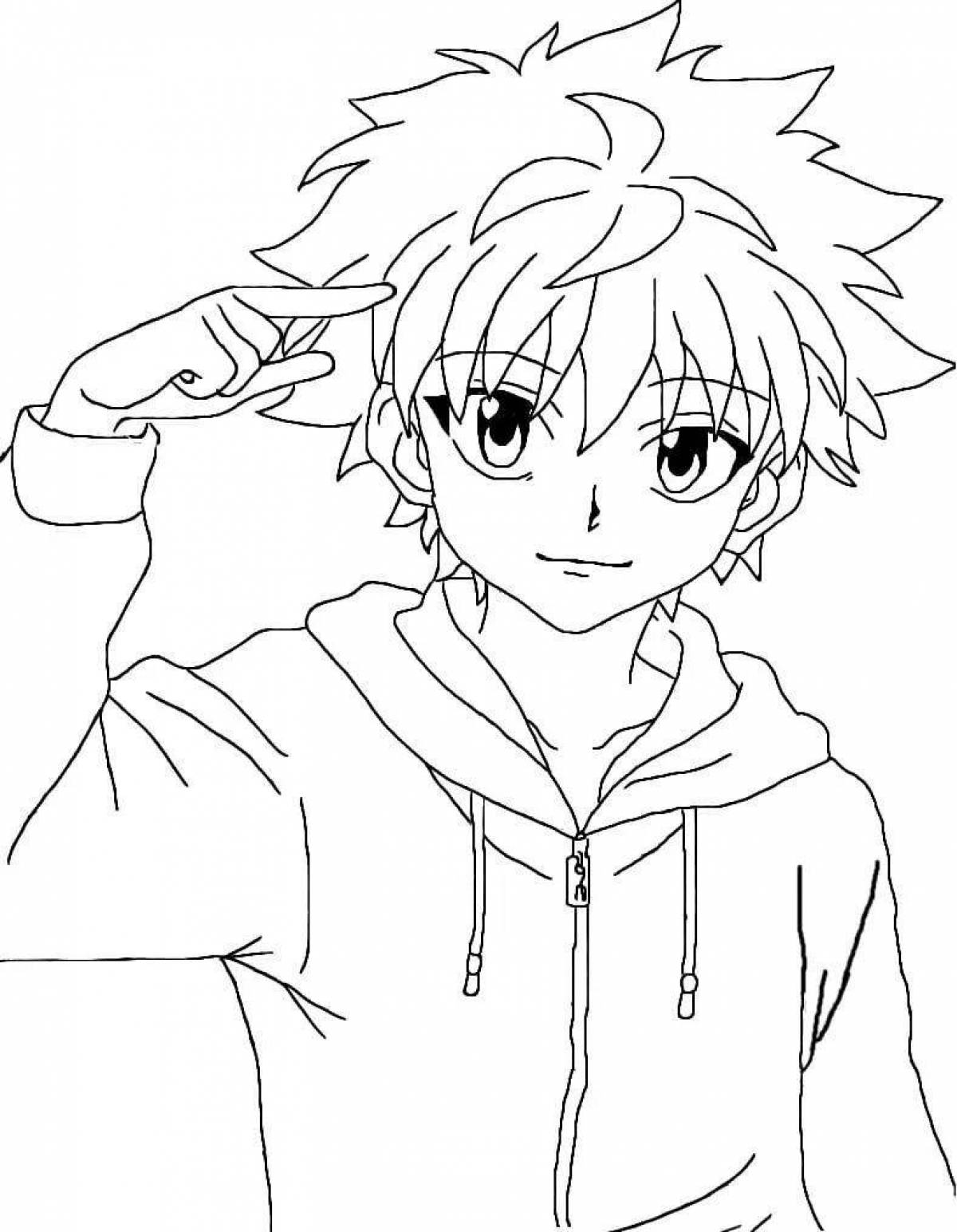 Fun bw anime coloring page