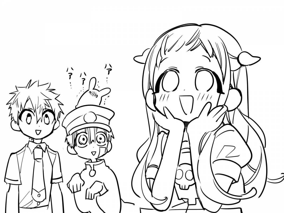 Photo Fascinating bw anime coloring page