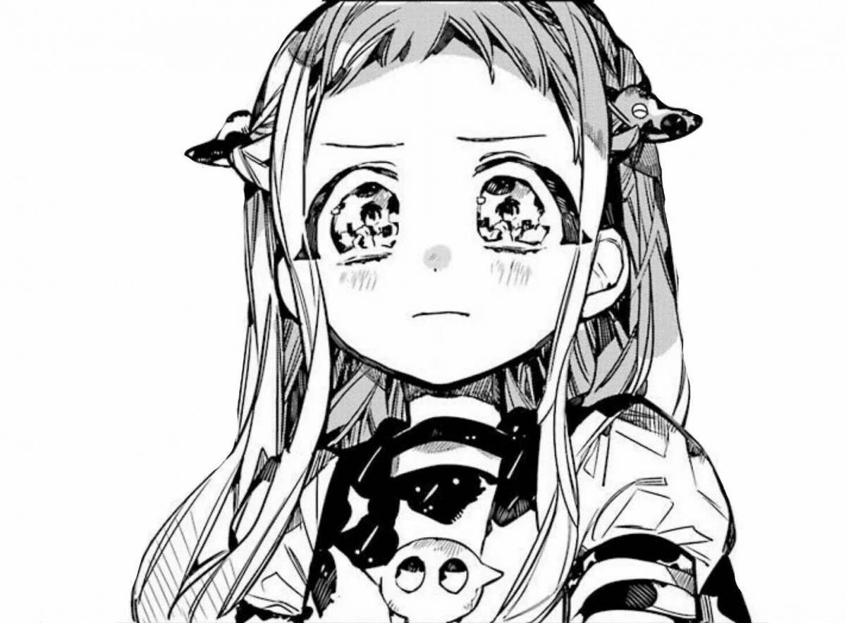 Photo Humorous bw anime coloring page