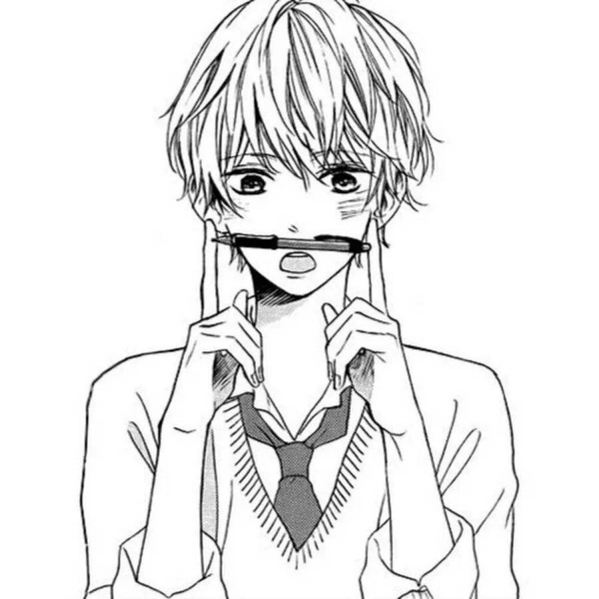 Photo Fun bw anime coloring page