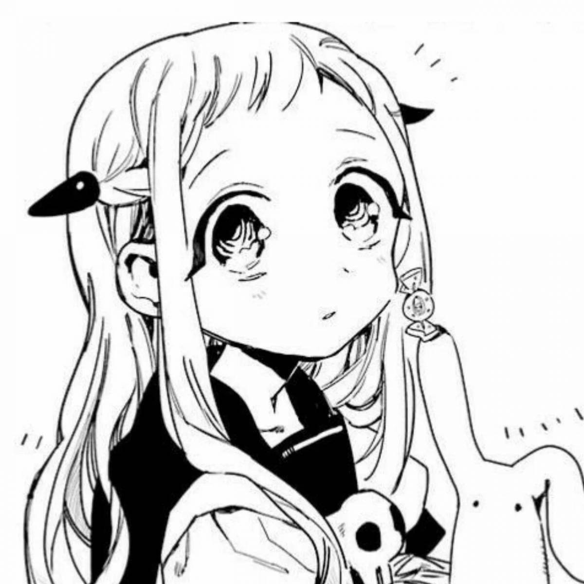 Photo Attractive bw anime coloring page