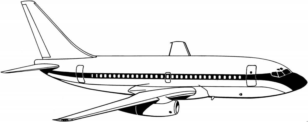 Раскраска большой самолет с орнаментом