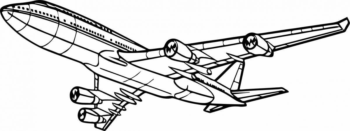 Luxury big plane coloring page