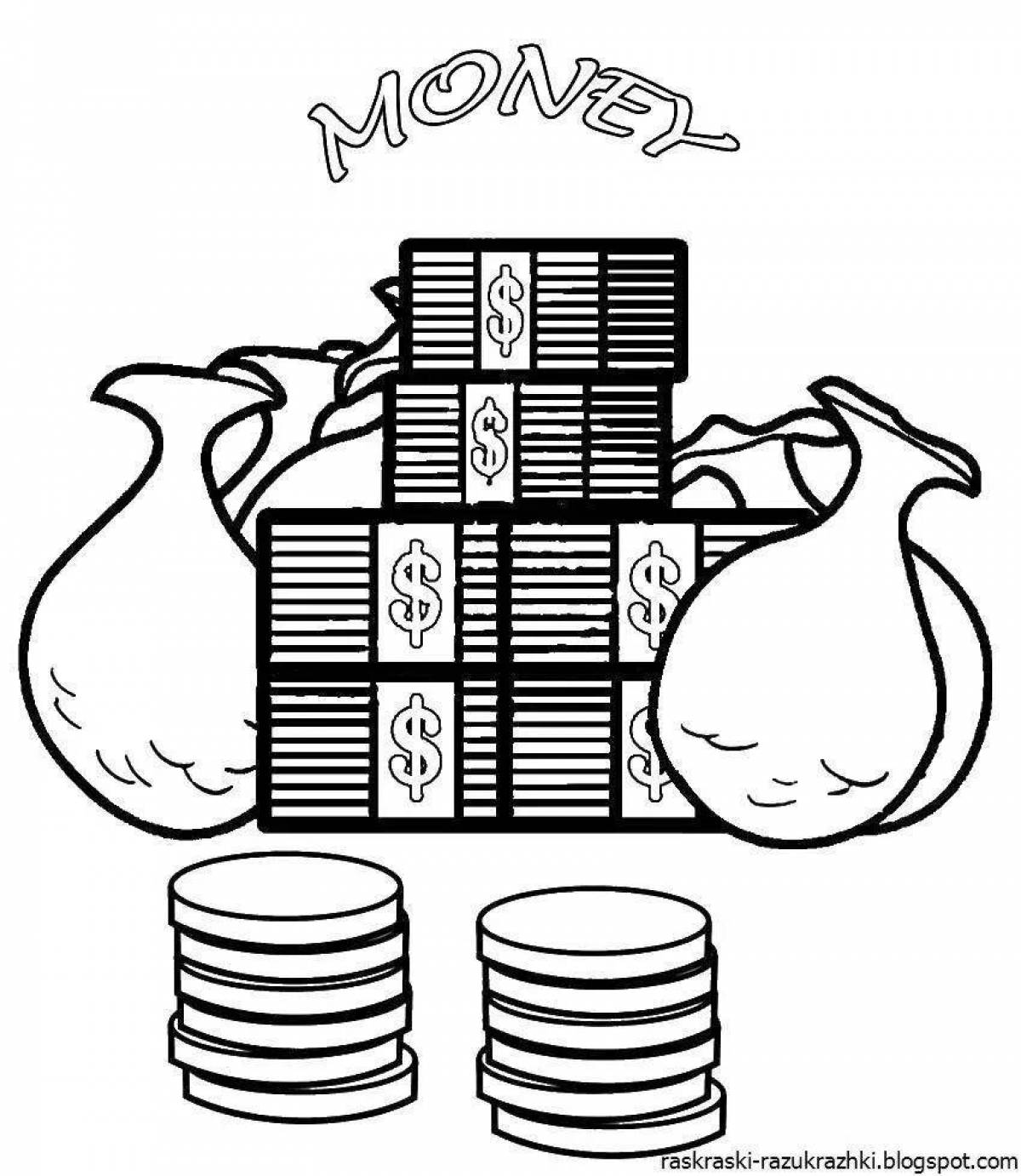 Animated money - small coloring book