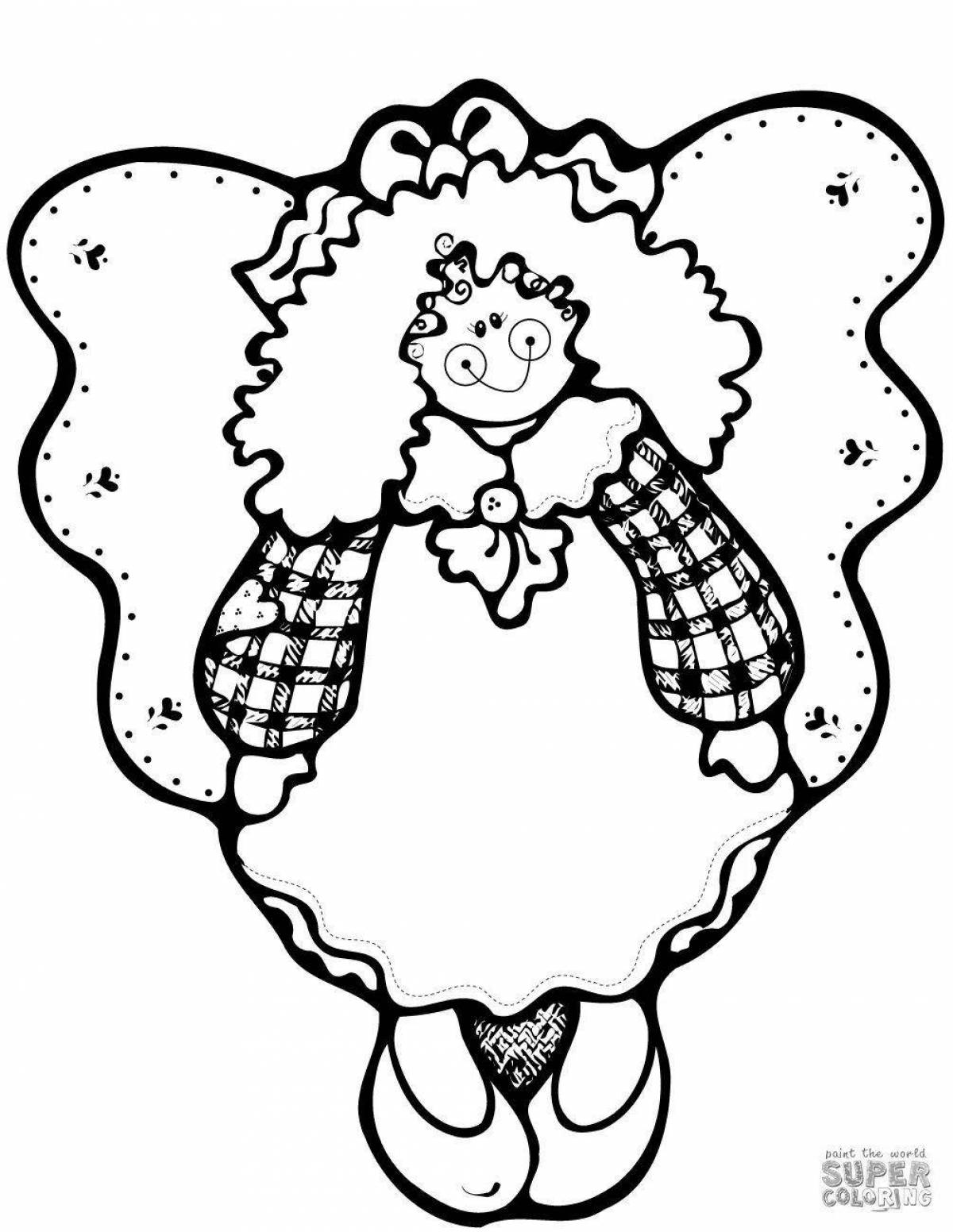 Раскраска Раскраска сияющие новогодние ангелы