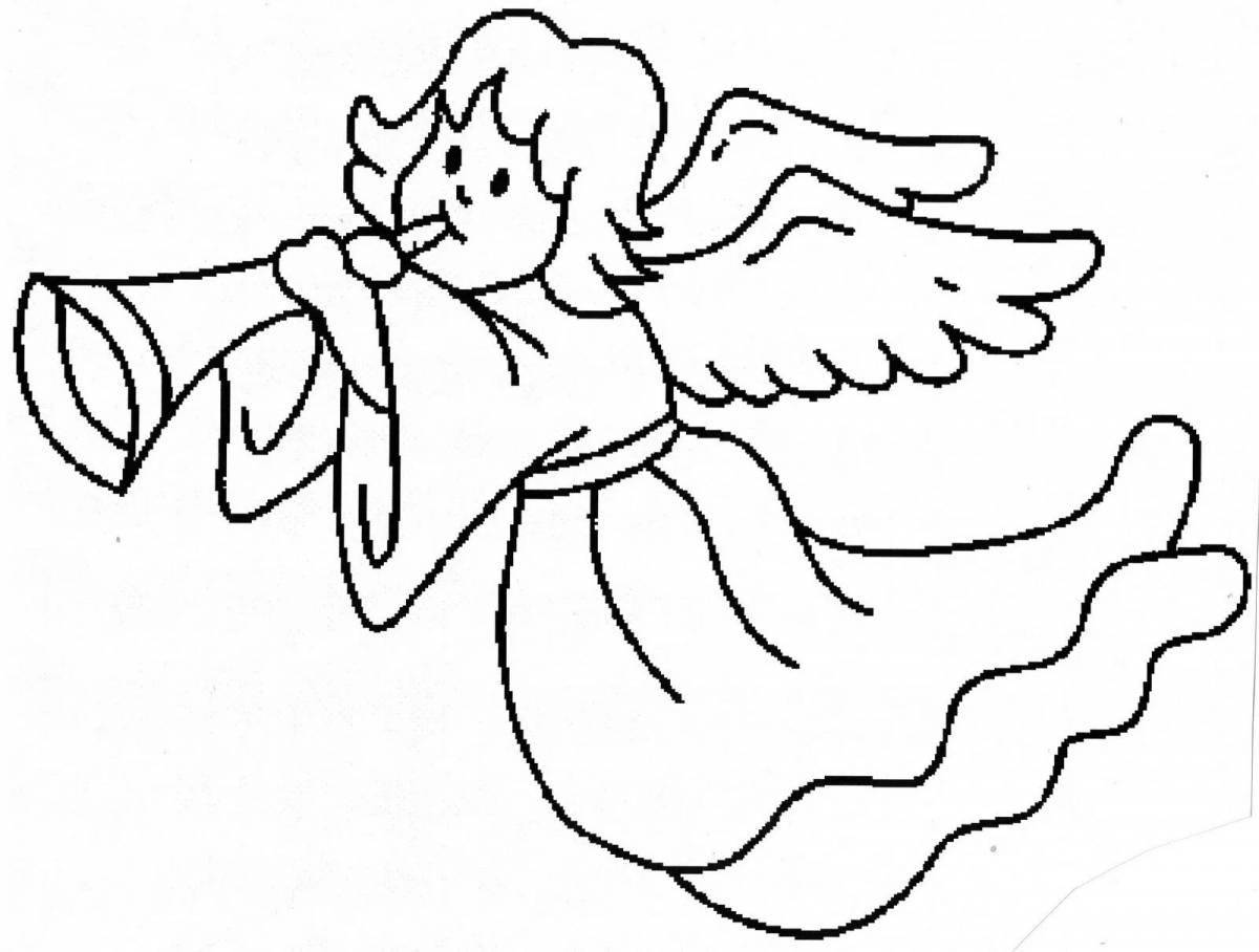 Blessed New Year's angels coloring page