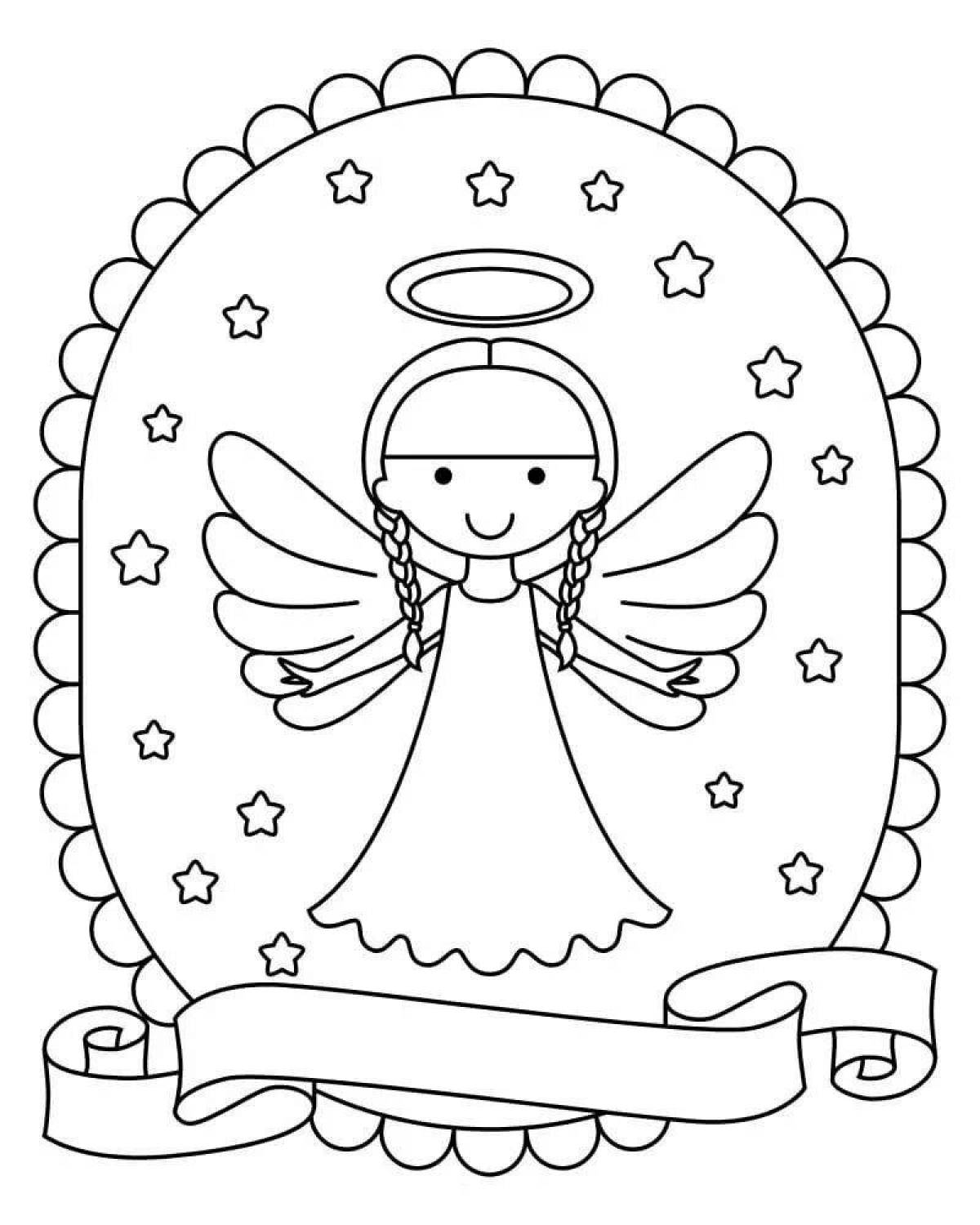 Divine Christmas angels coloring page