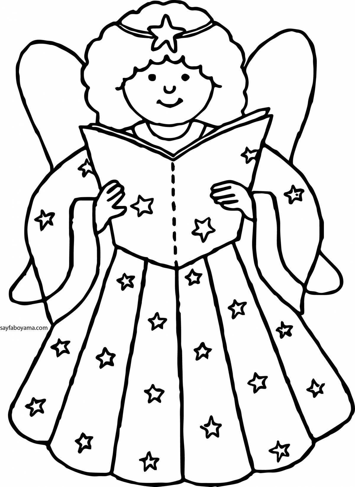 Amazing coloring pages of Christmas angels