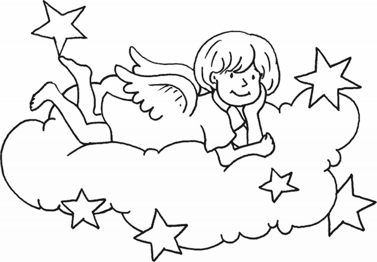 Coloring book wild Christmas angels